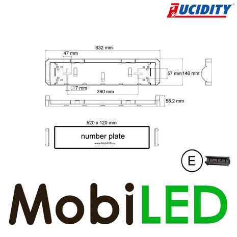 Lucidity Lucidity License plate holder with number plate lighting 12V PRS connector Lucidity Lucidity License plate holder with number plate lighting 12V PRS connector