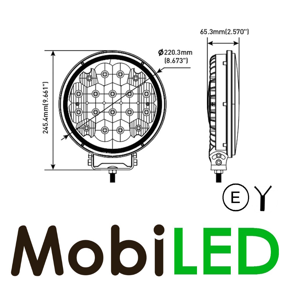 Spotlight with boost function and dual colour position light E-mark