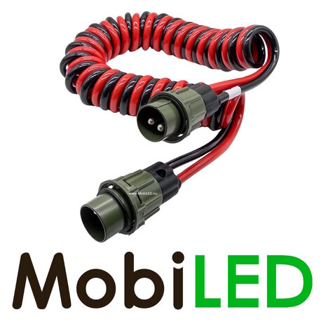 Spiral cable twisted 2x35mm² + 2x 2-pole NATO plug with screw ring