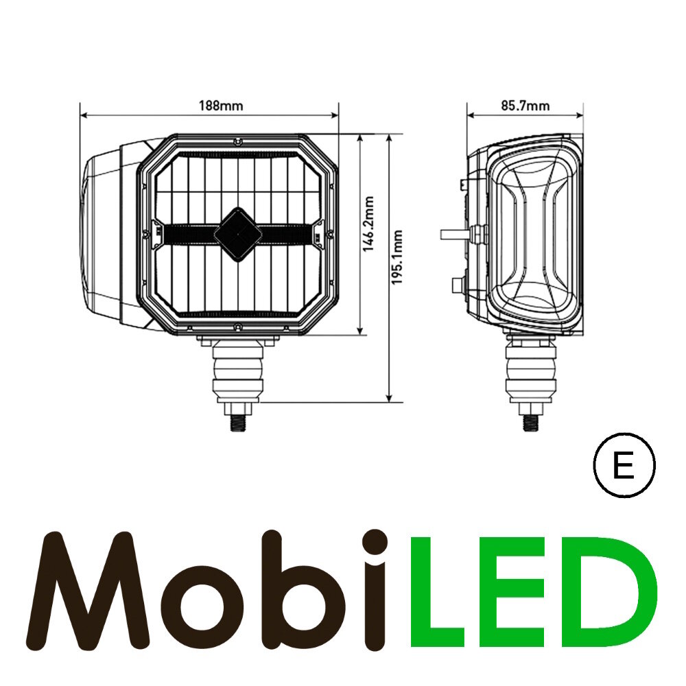 Snow clearing headlamp with position light and turn signal E-mark Snow clearing headlamp with position light and turn signal E-mark