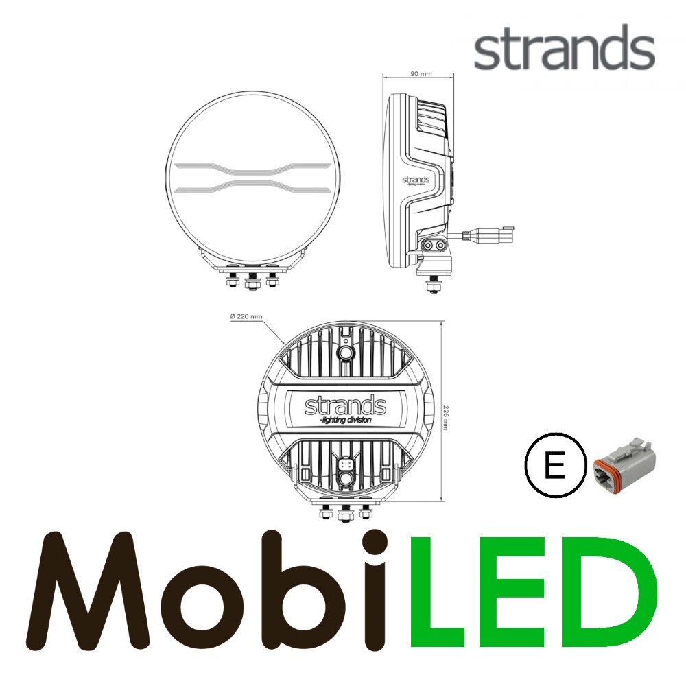 Strands Strands FOR9T  Dragon Drive 9″ spotlight E-mark