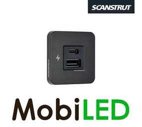 Scanstrut Prise de charge USB-A et USB-C bord noir Scanstrut Prise de charge USB-A et USB-C bord noir