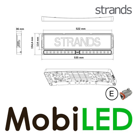 Strands Strands Nuuk E-line Duo Zwart kentekenplaat