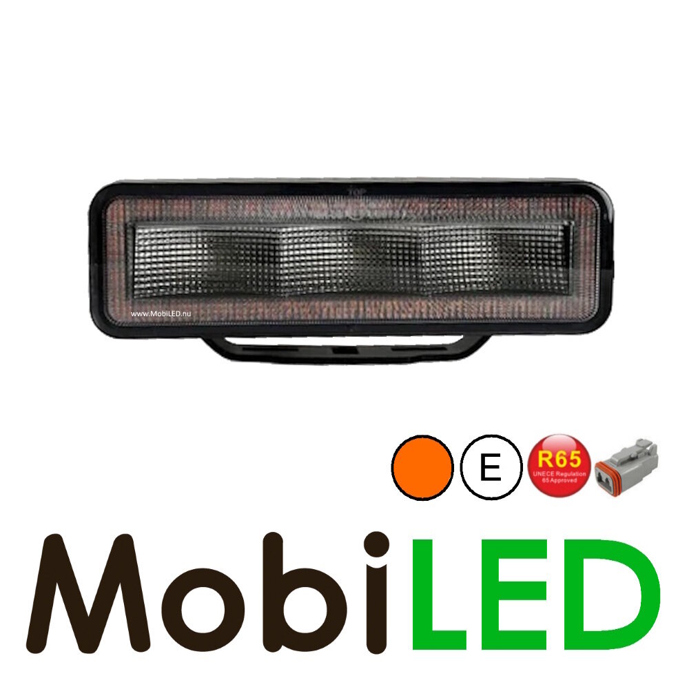 Work lamp with amber or red position light and flash E-mark Work lamp with amber or red position light and flash E-mark