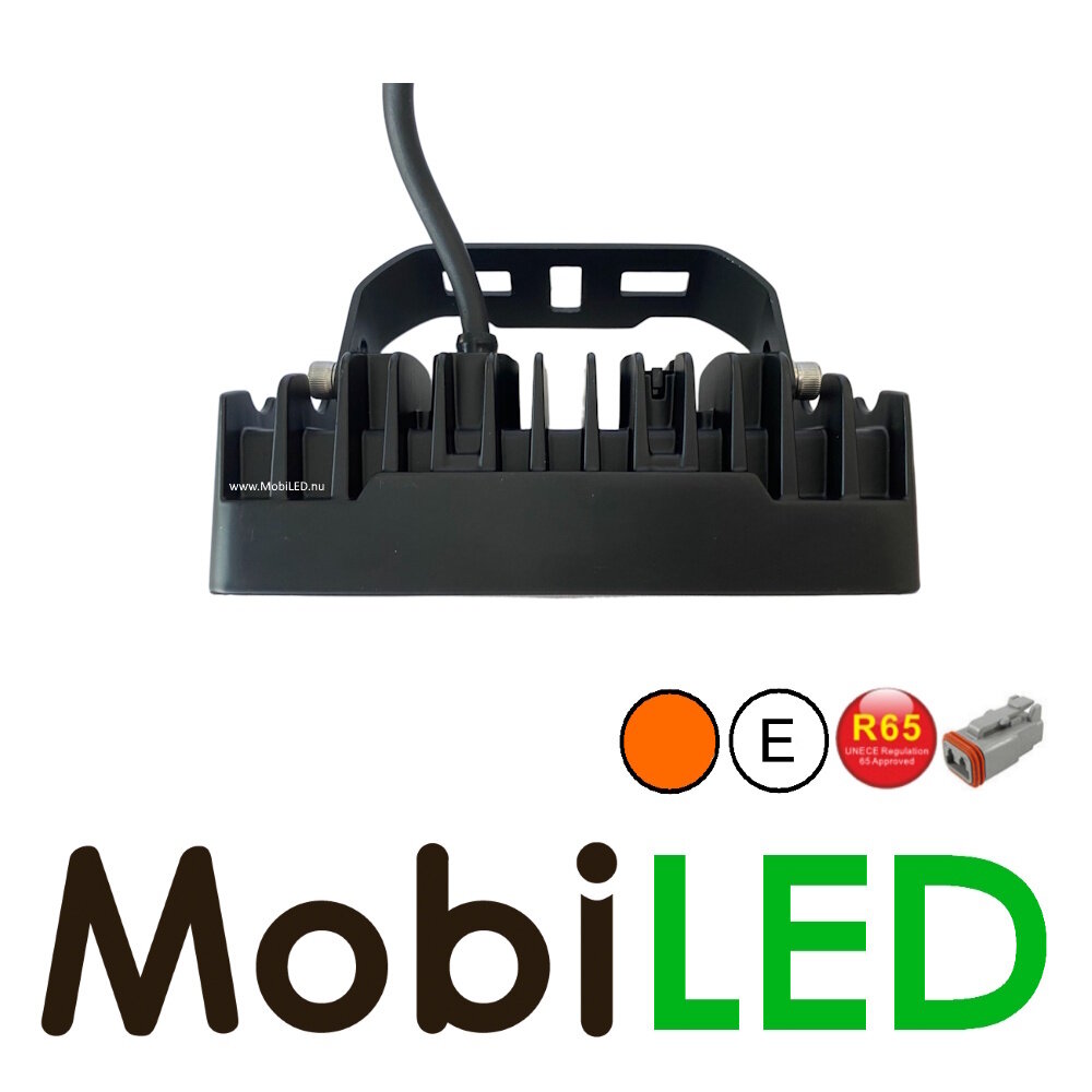 Work lamp with amber or red position light and flash E-mark Work lamp with amber or red position light and flash E-mark