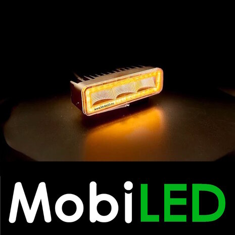 Work lamp with amber or red position light and flash E-mark Work lamp with amber or red position light and flash E-mark