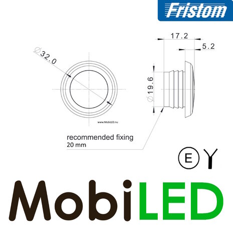 Fristom Halo feu de position bleu lentille dark E-marque 12-36 volts Fristom Halo feu de position bleu lentille dark E-marque 12-36 volts