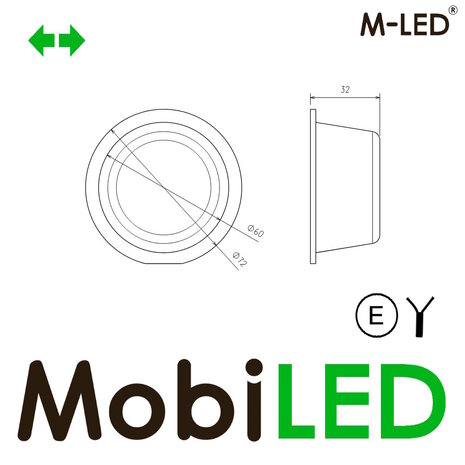 M-LED M-LED Danish-style lamp, Dark Look, with turn signal (White/Yellow/Red), E-mark