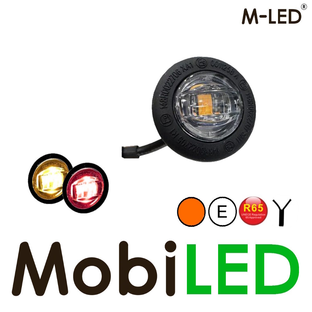 M-LED M-LED Rode markeerverlichting met amber flitser dark look E-keur