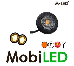 M-LED Amber markeerverlichting met amber flitser dark  look