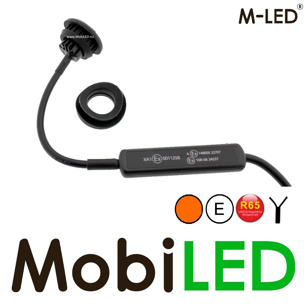 M-LED M-LED Marker light white with amber flash dark look E-mark