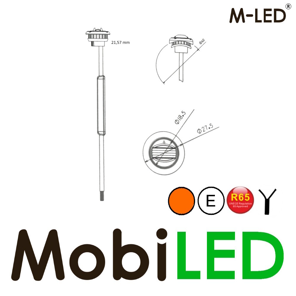 M-LED M-LED Markeerverlichting Wit met Amber flitser Dark look E-keur