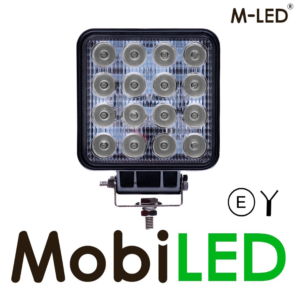 M-LED M-LED Work lamp 48W square 2m cable EMC E-mark