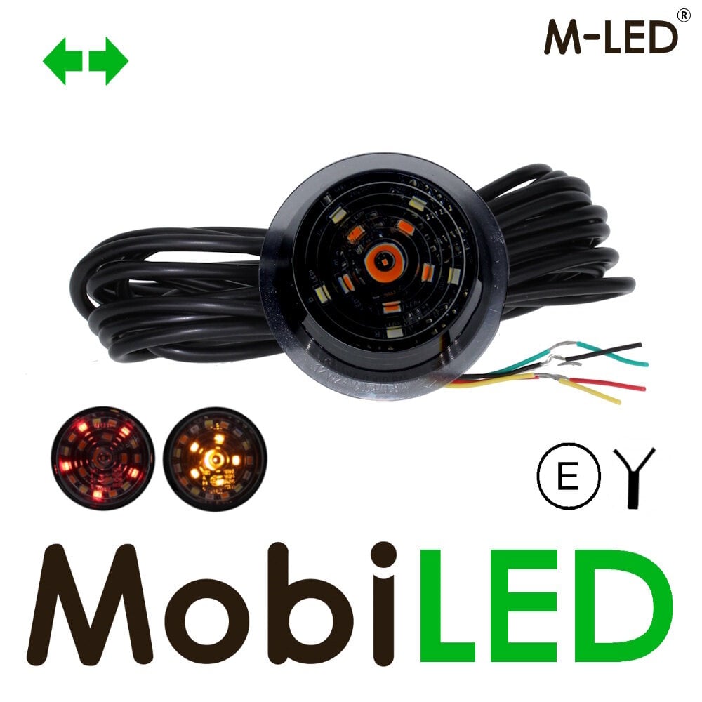 M-LED M-LED Danish lamp Dark Look with turn signal Red E-mark