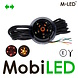 M-LED M-LED Deense lamp Dark Look met richtingaanwijzer Rood E-keur