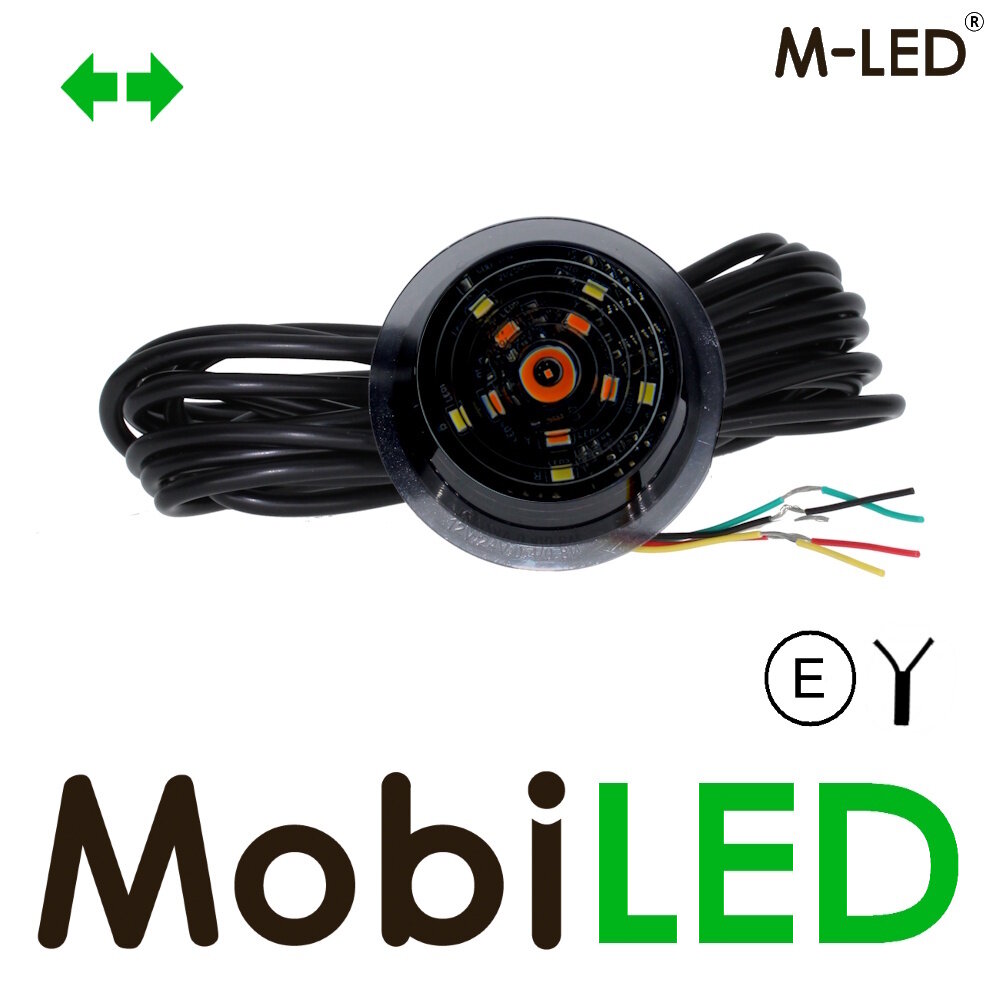 M-LED M-LED Danish lamp Dark Look with turn signal Red E-mark