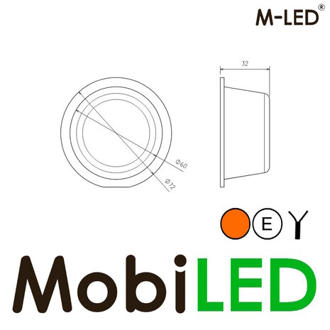 M-LED M-LED Deense lamp Dark Look met amber flitser Wit E-keur