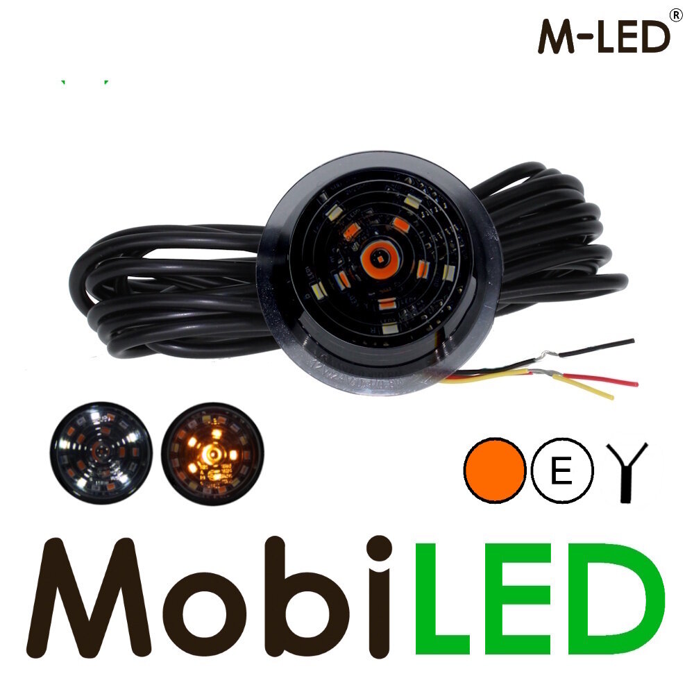 M-LED M-LED Danish lamp Dark Look with amber strobe White E-mark