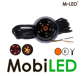 M-LED Deense lamp dark look met flitser rood M-LED Deense lamp dark look met flitser rood