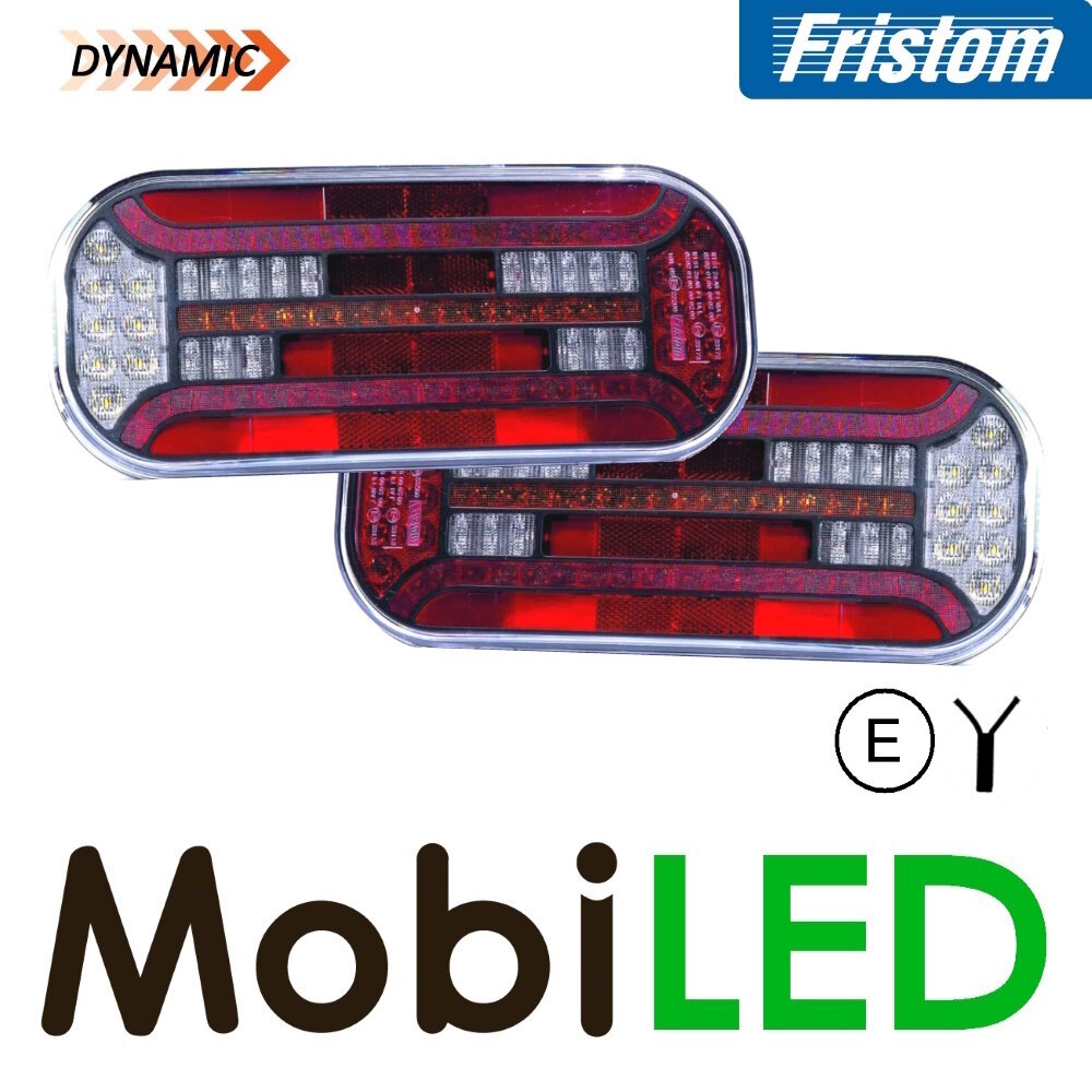 Fristom Set rear lights 5 functions rectangle reflector cable E-mark Fristom Set rear lights 5 functions rectangle reflector cable E-mark