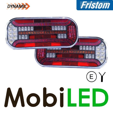 Fristom Fristom Set rear lights 5 functions rectangle reflector cable E-mark Fristom Fristom Set rear lights 5 functions rectangle reflector cable E-mark