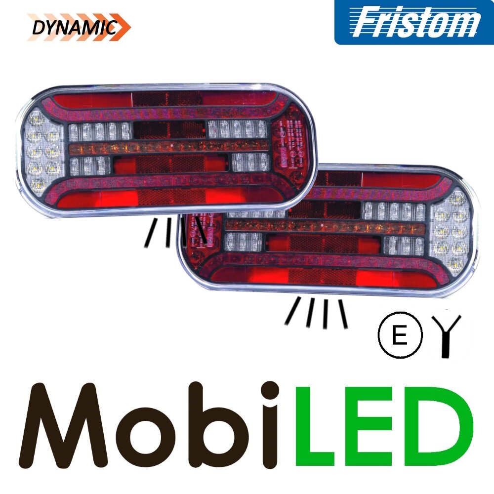 Fristom Fristom Set achterlichten 5 functies reflector kenteken kabel E-keur Fristom Fristom Set achterlichten 5 functies reflector kenteken kabel E-keur