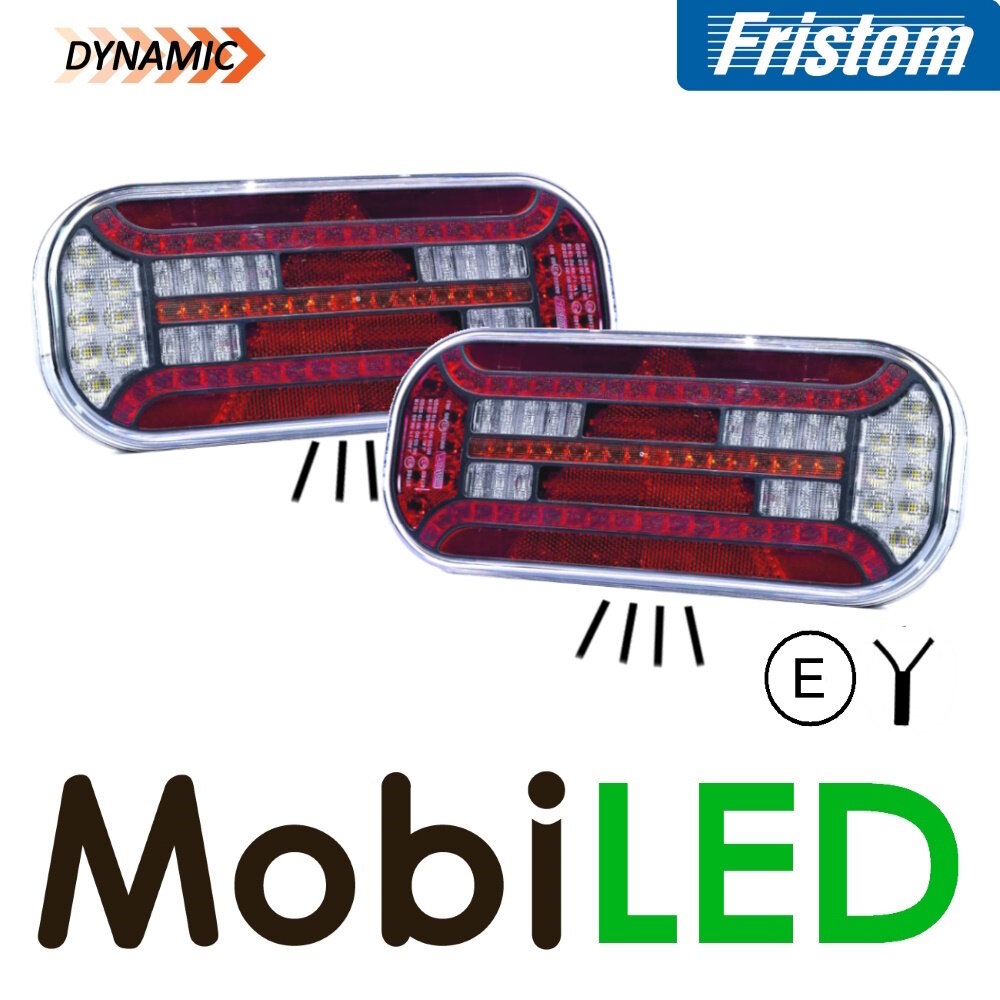 Fristom Set rear lights 5 functions triangle reflector license plate cable E-mark Fristom Set rear lights 5 functions triangle reflector license plate cable E-mark