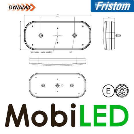 Fristom Fristom Set achterlichten 5 functies rechthoek reflector bajonet E-keur