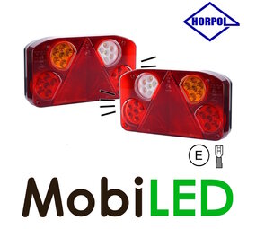 HORPOL Set achterlichten modulair 4 functies kenteken HORPOL Set achterlichten modulair 4 functies kenteken