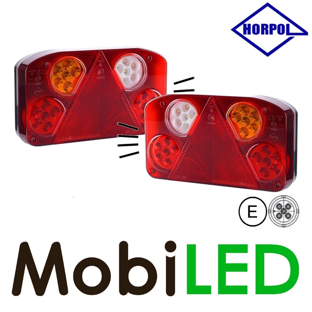 HORPOL Horpol Ensemble feux arrière modulaire 5 fonctions + pl.d'immatriculation baïonette E-marque HORPOL Horpol Ensemble feux arrière modulaire 5 fonctions + pl.d'immatriculation baïonette E-marque