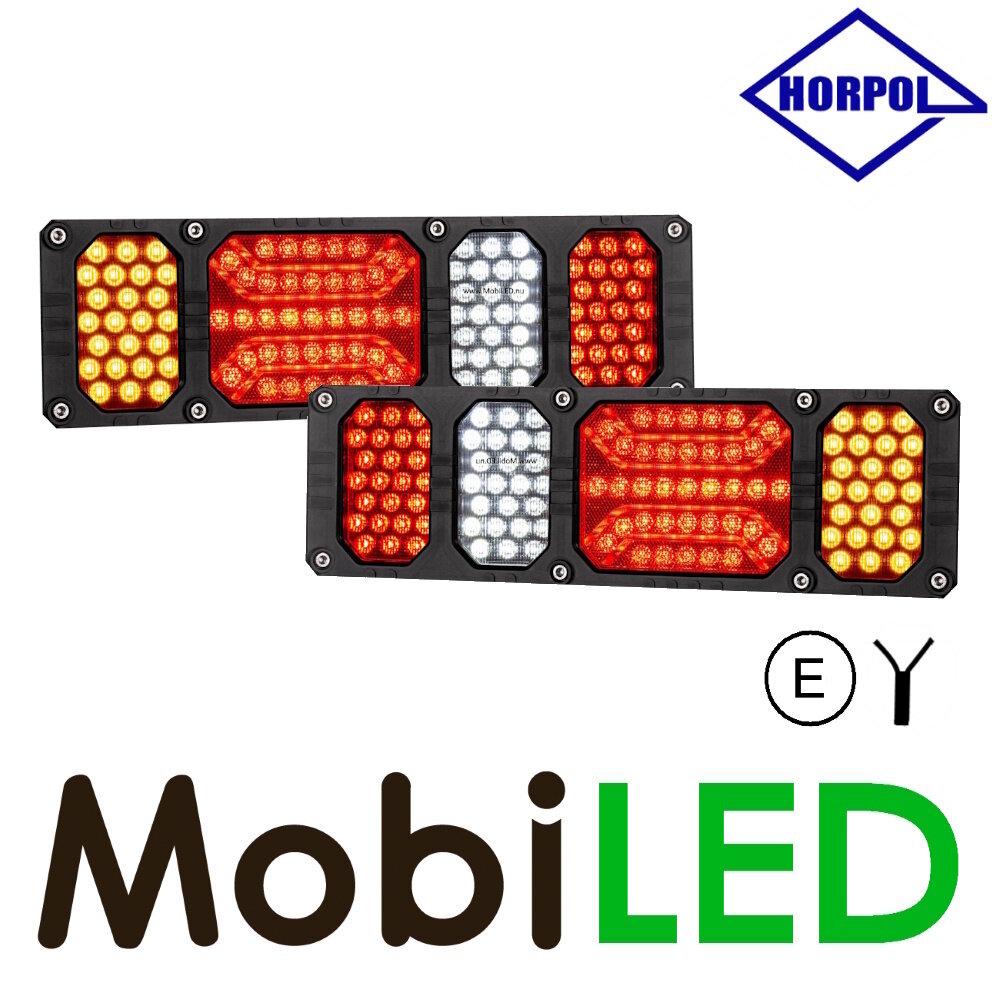 HORPOL Horpol Set heavy duty achterlichten 5 functies en reflector 24V E-keur HORPOL Horpol Set heavy duty achterlichten 5 functies en reflector 24V E-keur
