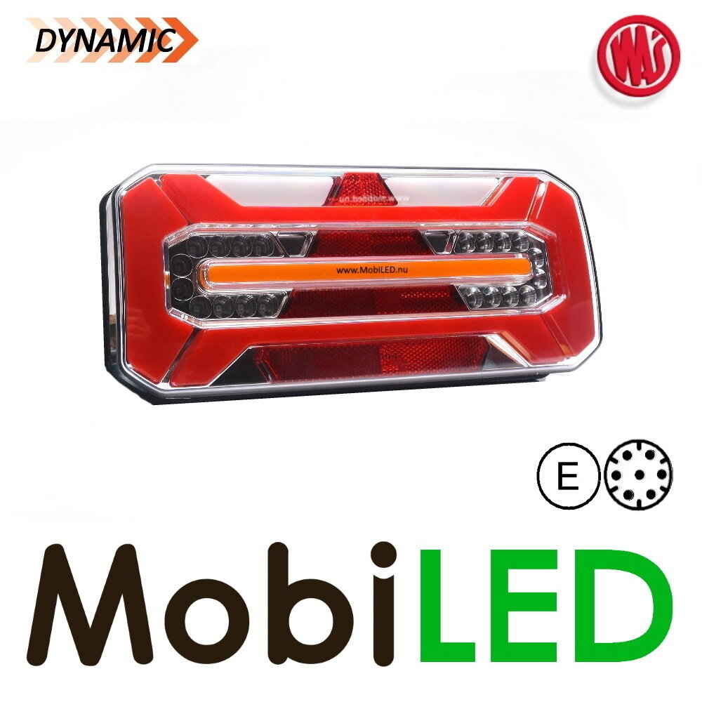 WAS WAS Set NEON look dynamisch aanhanger achterlichten E-keur 5 functies 12/24 volt 7-pins WAS WAS Set NEON look dynamisch aanhanger achterlichten E-keur 5 functies 12/24 volt 7-pins