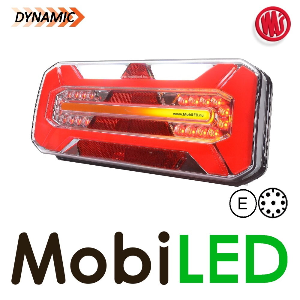 WAS WAS Set NEON look dynamisch aanhanger achterlichten E-keur 5 functies 12/24 volt 7-pins WAS WAS Set NEON look dynamisch aanhanger achterlichten E-keur 5 functies 12/24 volt 7-pins