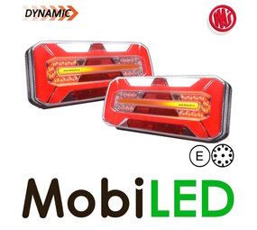 WAS Set NEON look dynamic trailer rear lights 7-pins