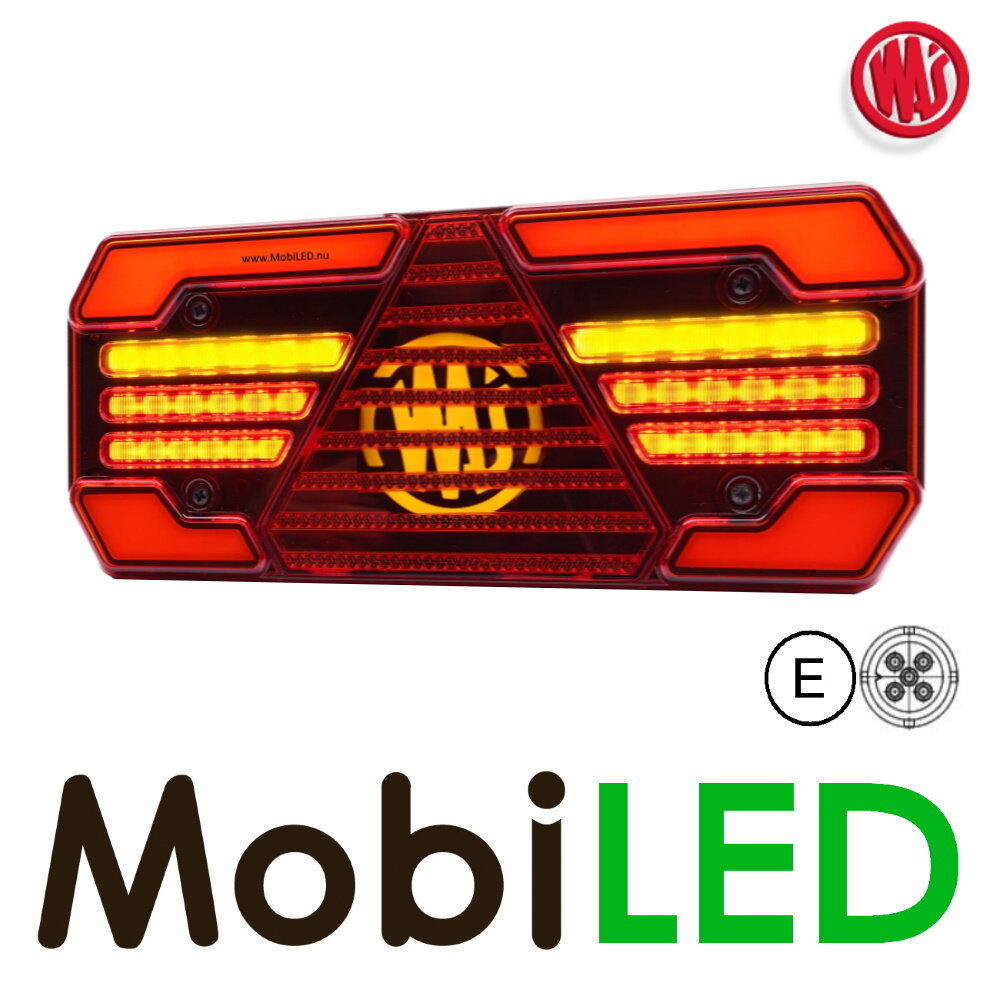 WAS Set rear lights 5 functions reflector 12-24V E-mark