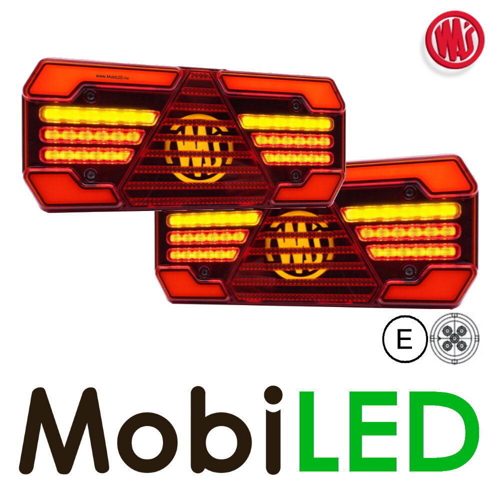 WAS Set rear lights 5 functions reflector 12-24V E-mark