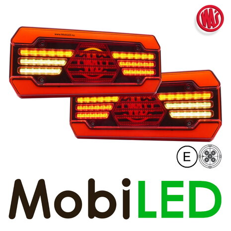 WAS Set achterlichten 5 functies 12-24V E-keur