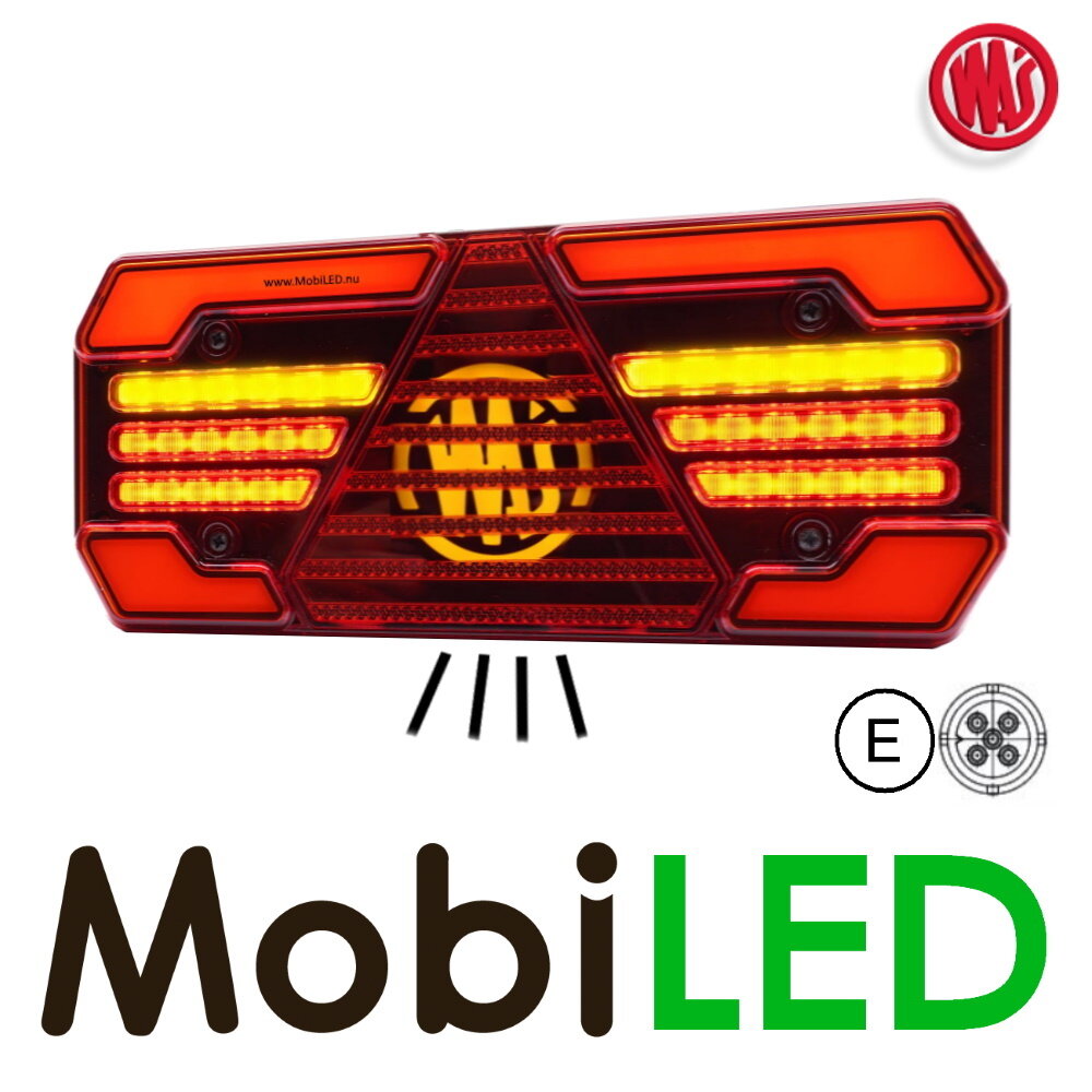 WAS Set achterlichten 6 functies reflector 12-24V E-keur