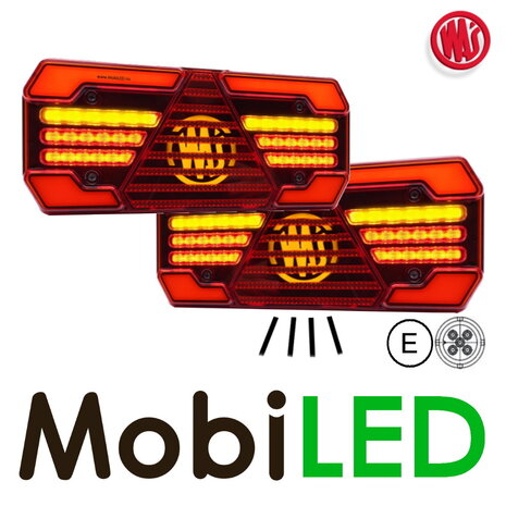 WAS Set achterlichten 6 functies reflector 12-24V E-keur