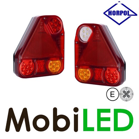 HORPOL Set driehoekige modulaire achterlichten bajonet E-keur HORPOL Set driehoekige modulaire achterlichten bajonet E-keur