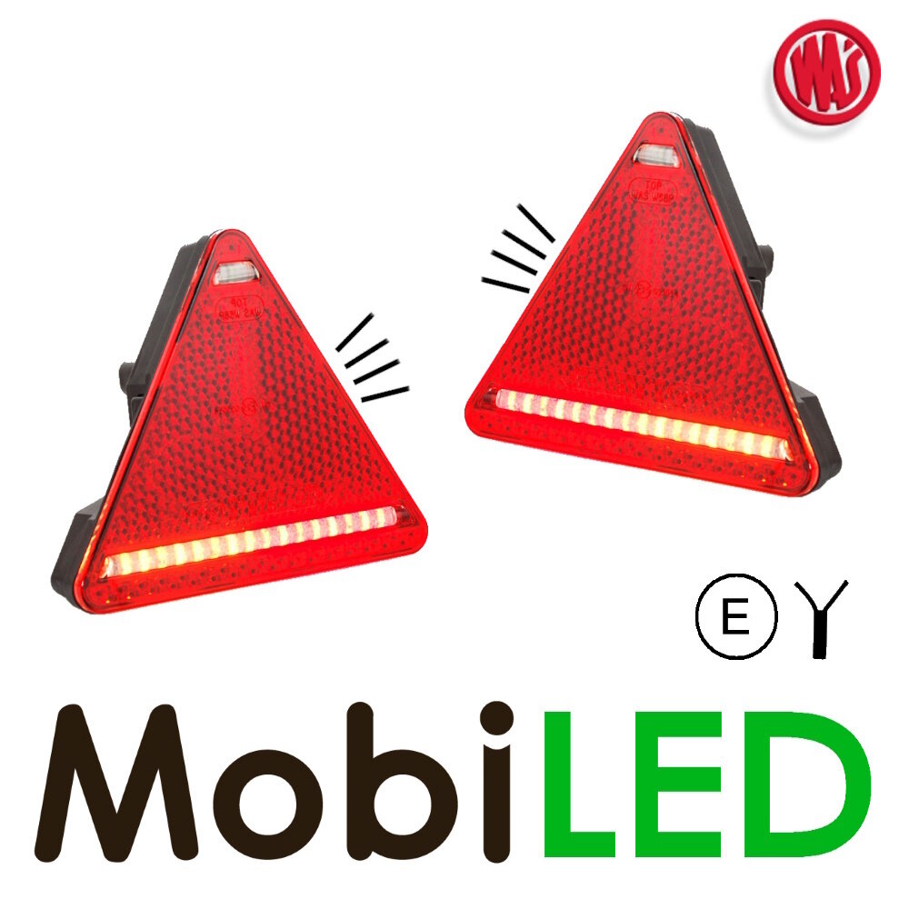 WAS WAS Set triangular rear lights license plate light E-mark