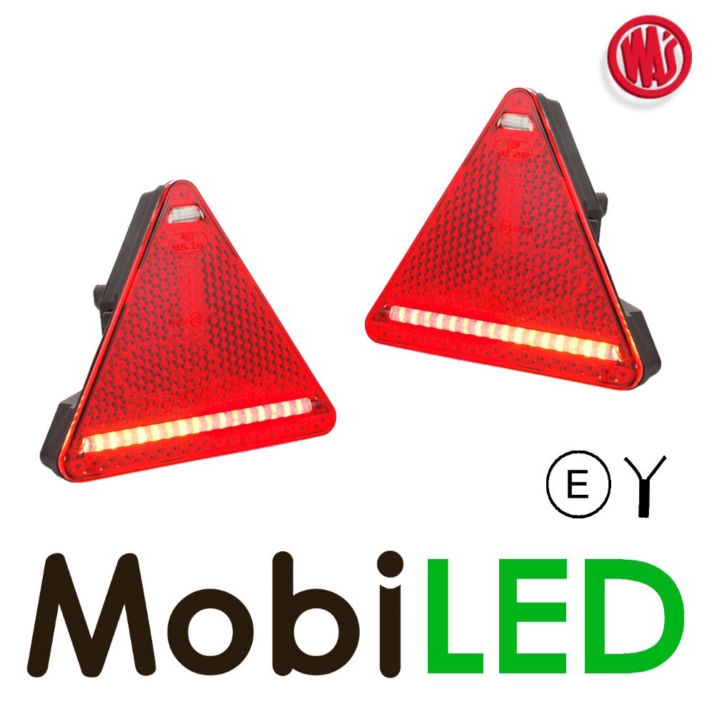 WAS Ensemble feux arrière triangulaire E-marque WAS Ensemble feux arrière triangulaire E-marque