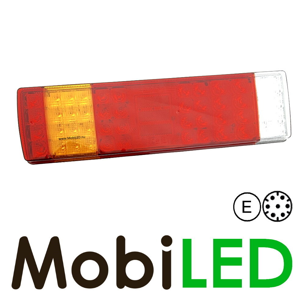 Set achterlichten 5 functies + kentekenverlichting E-keur met 7 pins connector