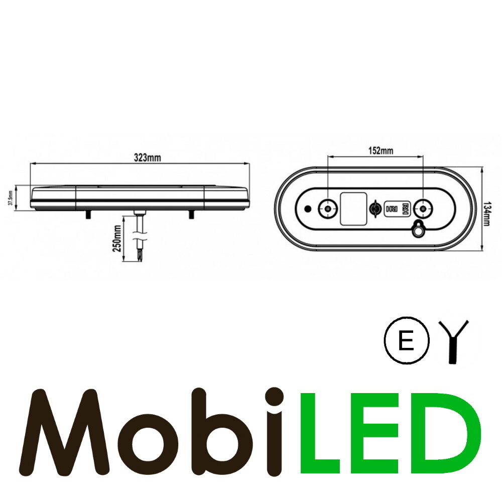 Set rear lights oval 5 functions E-mark