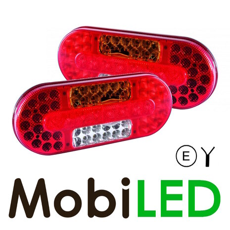 Set rear lights oval 5 functions E-mark