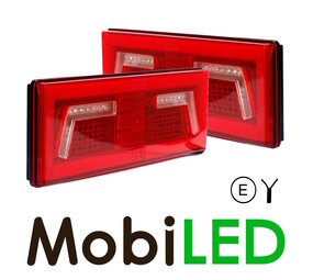 Set NEON look rear lights rectangle 5 functions