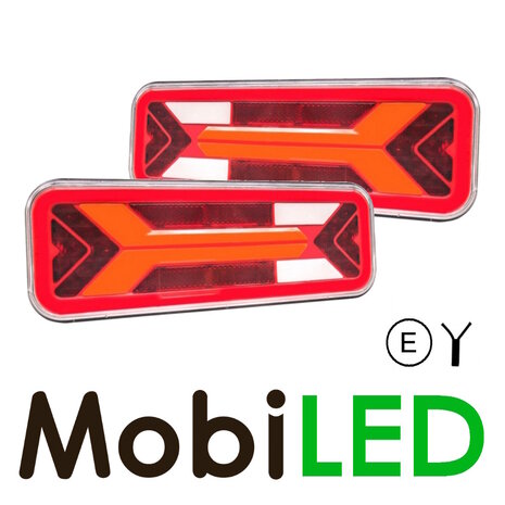 Set rear lights 5 functions reflector E-mark