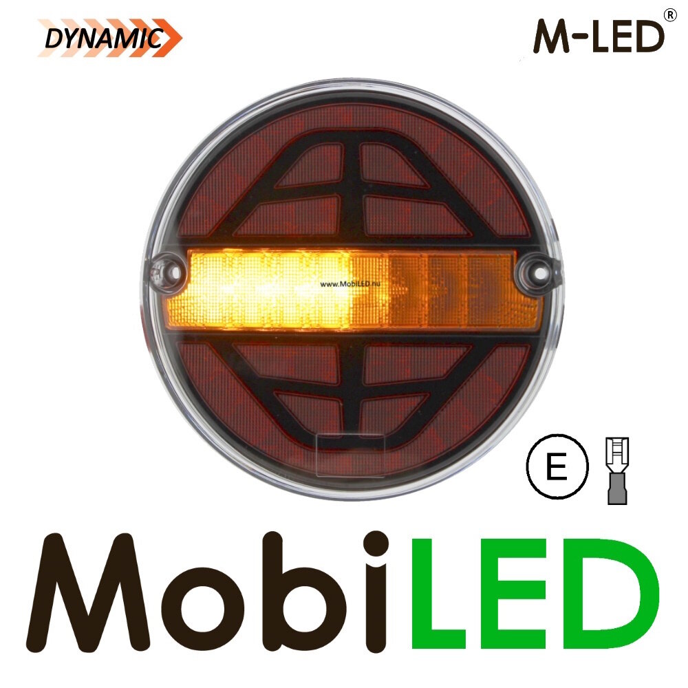 M-LED M-LED Set dynamic round rear lights Hamburger E-mark