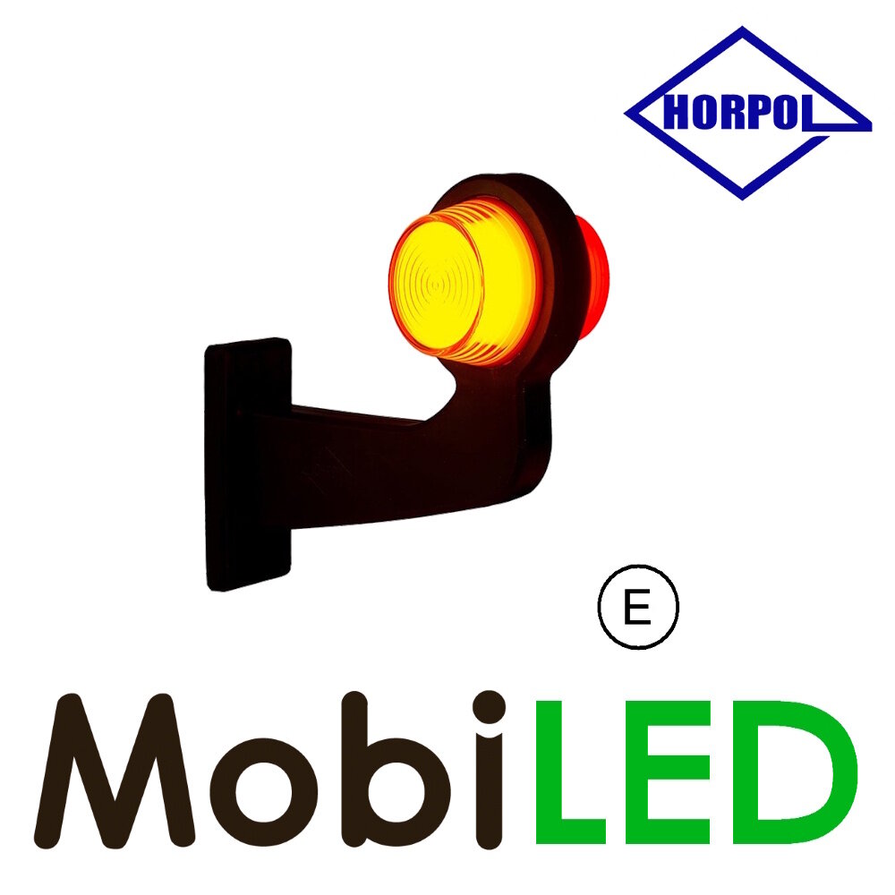 HORPOL NEON Led breedtelamp Deens model Links gebogen rood/amber