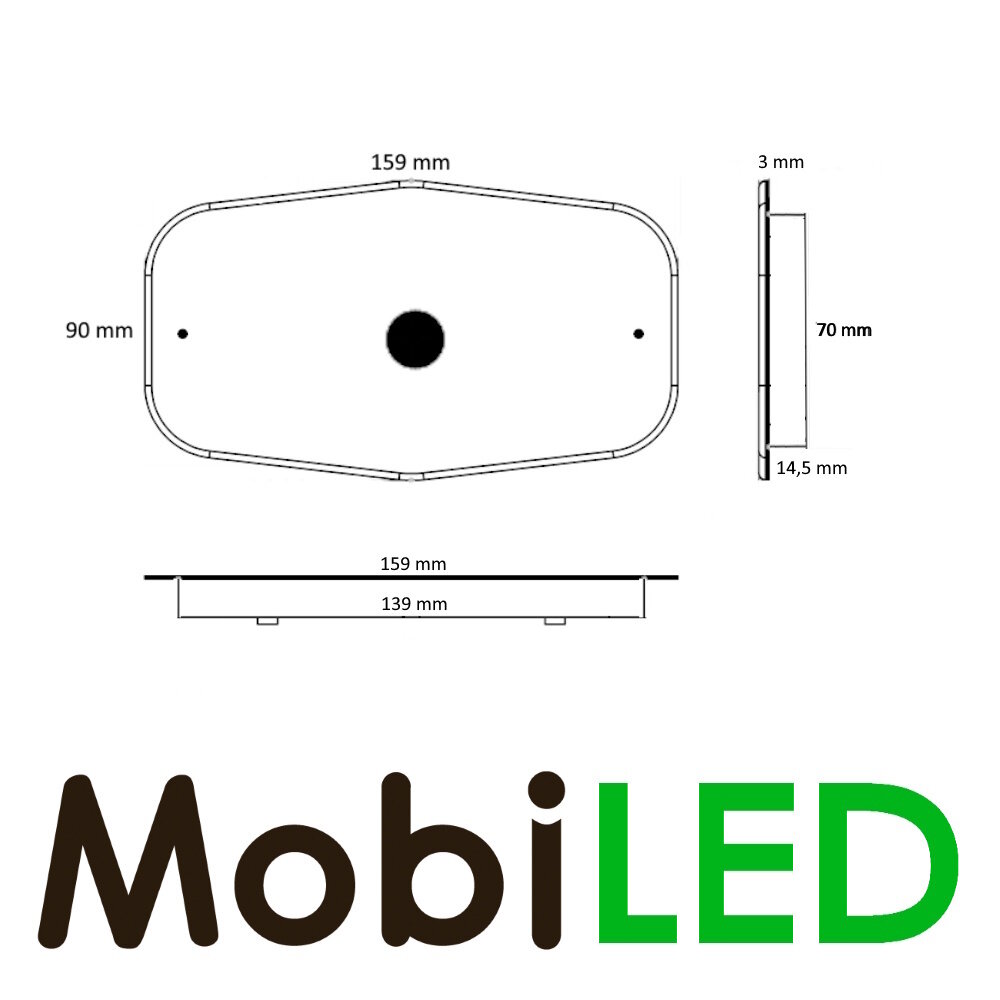 Recessed base for double burner 12mm Recessed base for double burner 12mm
